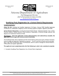 Qualifying Party Registration for a School District Application - Arizona