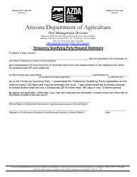 Temporary Qualifying Party Registration Application - Arizona, Page 4