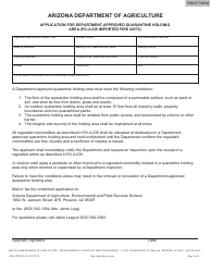 Document preview: Form ADA-EPSD0912 Application for Department-Approved Quarantine Holding Area (R3-4-239 Imported Fire Ants) - Arizona