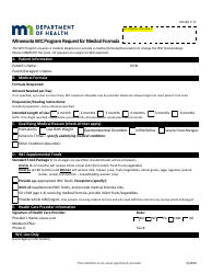 Document preview: Exhibit 7-D Request for Medical Formula - Minnesota Wic Program - Minnesota