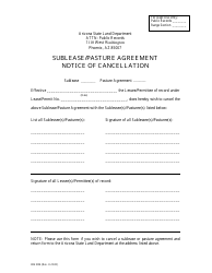 Document preview: Form 26 Sublease/Pasture Agreement Notice of Cancellation - Arizona