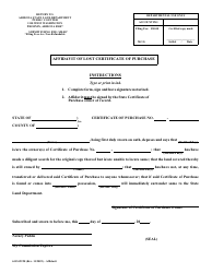 Document preview: Form 6115 Affidavit of Lost Certificate of Purchase - Arizona