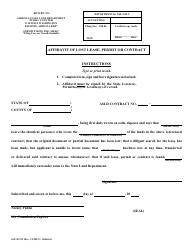 Document preview: Form 6113 Affidavit of Lost Lease, Permit or Contract - Arizona