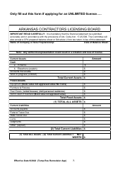Temporary Residential Remodeler Licensing Application - Arkansas, Page 7