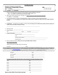 Temporary Home Improvement Specialty Licensing Application - Arkansas, Page 2