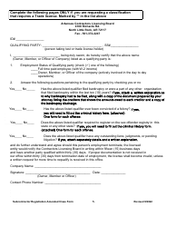 Amended Class Application - Sub-contractor Registration - New Application - Arkansas, Page 5