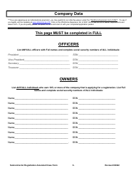 Amended Class Application - Sub-contractor Registration - New Application - Arkansas, Page 6