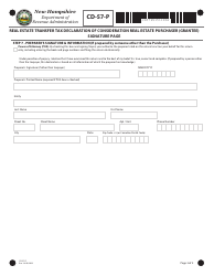 Form CD-57-P Real Estate Transfer Tax Declaration of Consideration Real Estate Purchaser (Grantee) - New Hampshire, Page 3