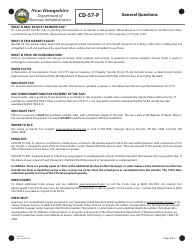 Form CD-57-P Real Estate Transfer Tax Declaration of Consideration Real Estate Purchaser (Grantee) - New Hampshire, Page 4