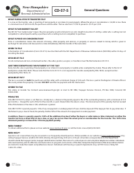 Form CD-57-S Real Estate Transfer Tax Declaration of Consideration Real Estate Seller (Grantor) - New Hampshire, Page 4