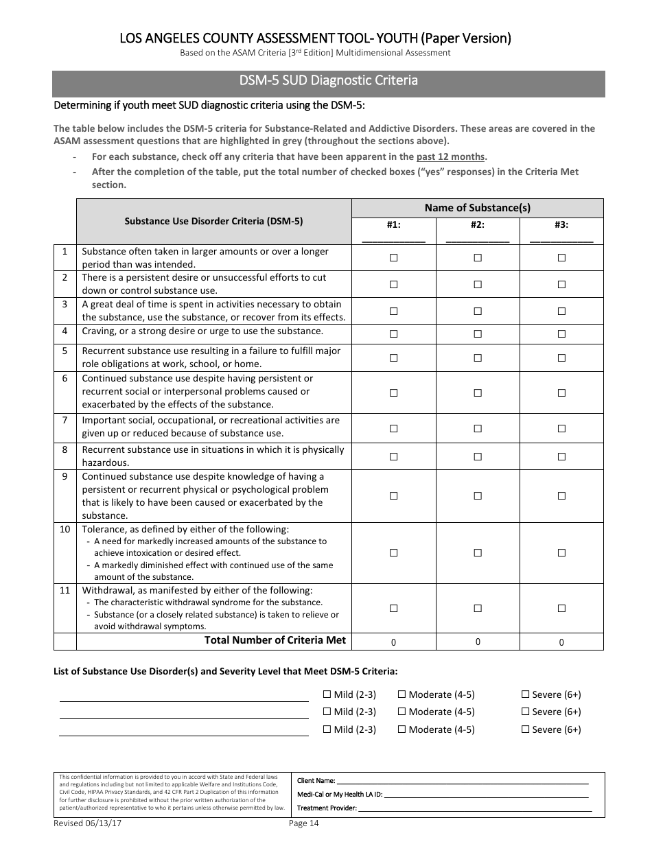 Assessment Tool - Youth (Paper Version) - County of Los Angeles, California, Page 14