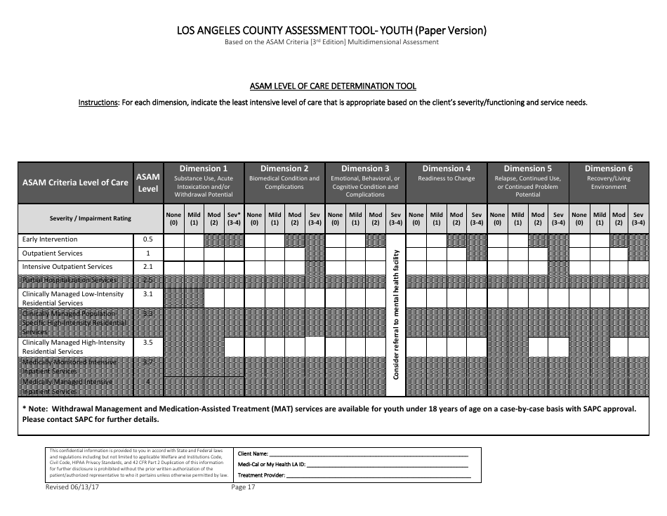 Assessment Tool - Youth (Paper Version) - County of Los Angeles, California, Page 17
