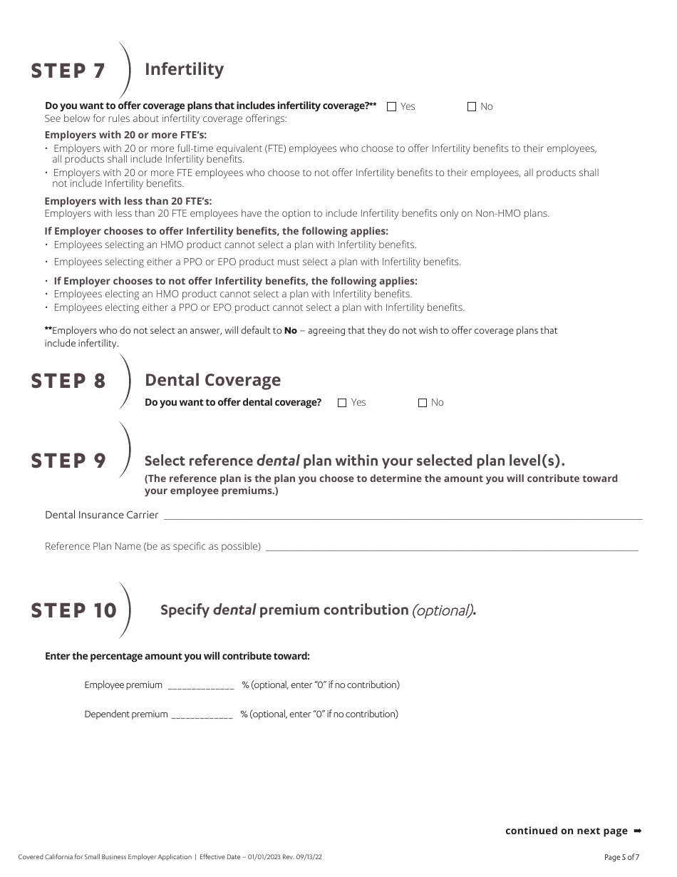 Enrollment Application for Employers - California, Page 6