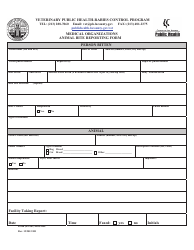 Document preview: Form H-1561 Animal Bite Report Form for Medical Organizations - County of Los Angeles, California
