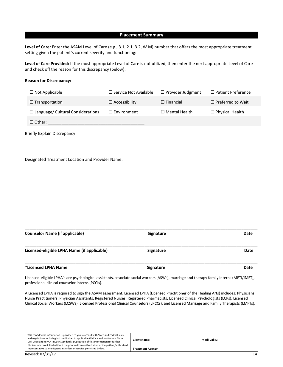 Assessment Tool - Adults (Paper Version) - County of Los Angeles, California, Page 14