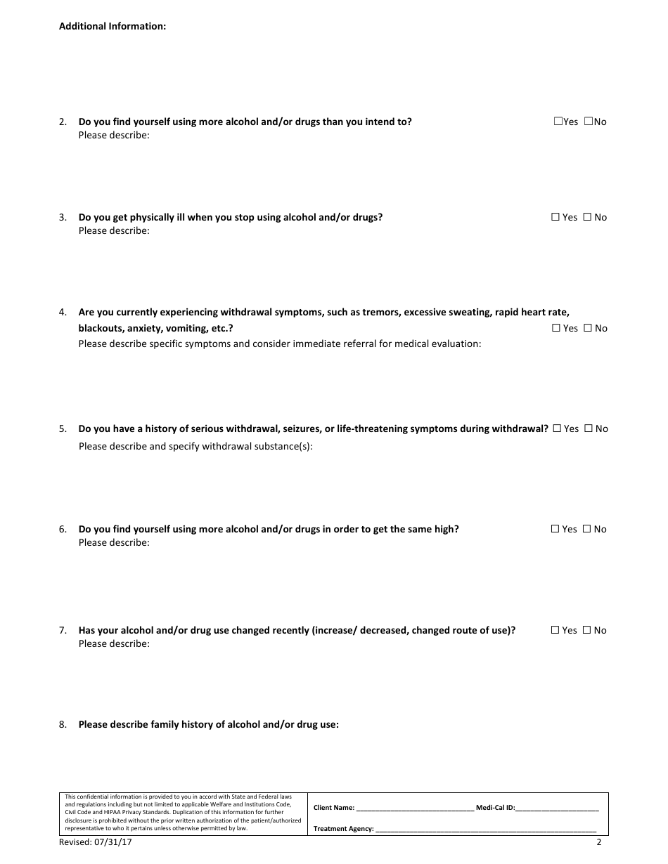 Assessment Tool - Adults (Paper Version) - County of Los Angeles, California, Page 2