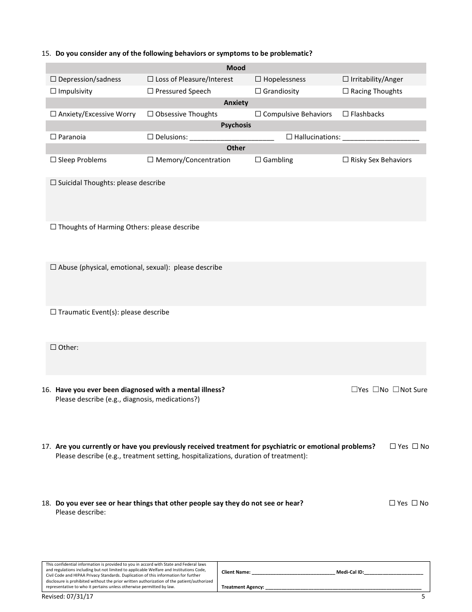 Assessment Tool - Adults (Paper Version) - County of Los Angeles, California, Page 5