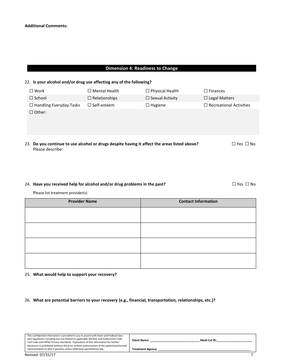 Assessment Tool - Adults (Paper Version) - County of Los Angeles, California, Page 7