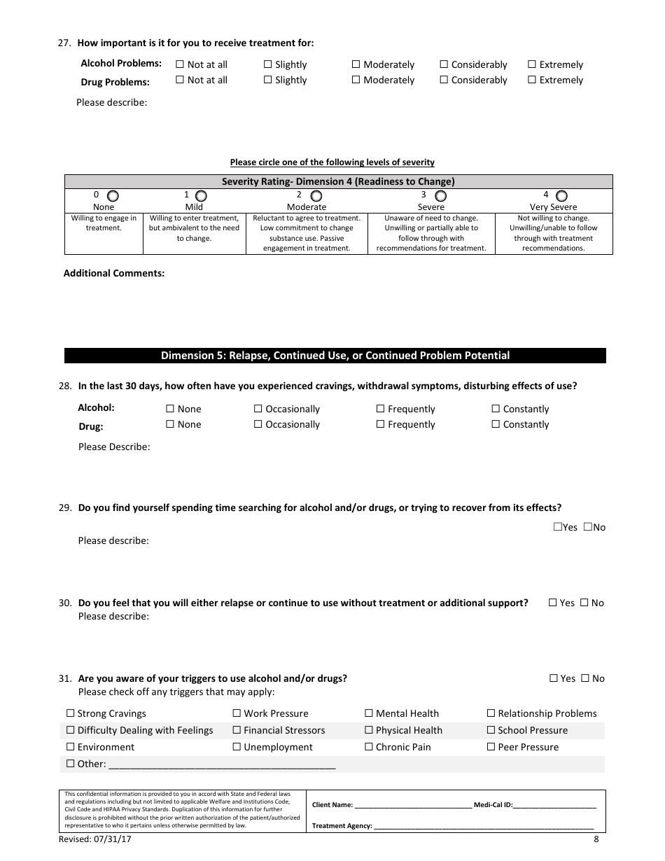 Assessment Tool - Adults (Paper Version) - County of Los Angeles, California, Page 8