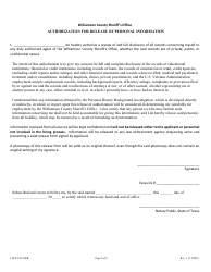 Form LSUP.243.21RR Volunteer Application - Williamson County, Texas, Page 9