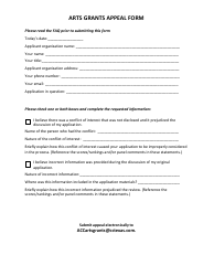 Arts Grants Appeal Form - City of Corpus Christi, Texas, Page 2