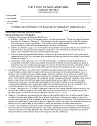 Form NHJB-2826-D Petition and Certificate for Involuntary Emergency Admission (Iea) - New Hampshire, Page 2
