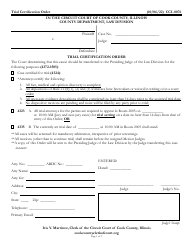 Document preview: Form CCL0076 Trial Certification Order - Cook County, Illinois