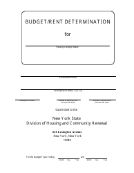 Document preview: Form HM-2 Budget/Rent Determination - New York