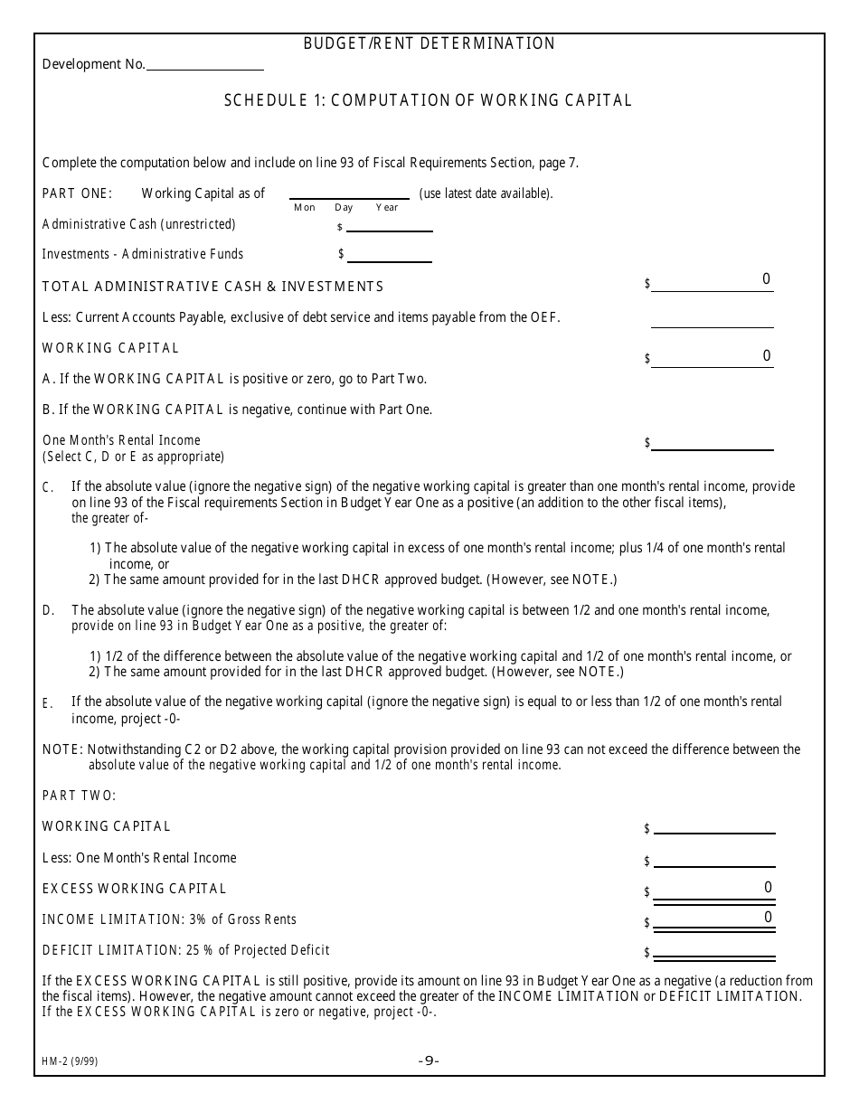Form HM-2 Budget / Rent Determination - New York, Page 10