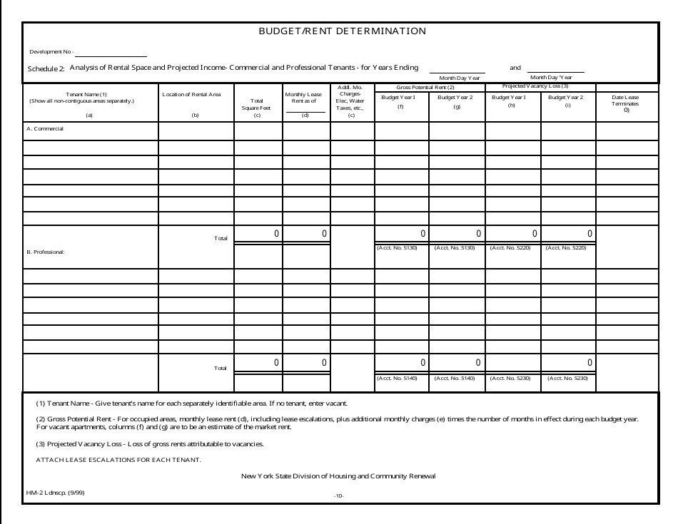 Form HM-2 Budget / Rent Determination - New York, Page 11