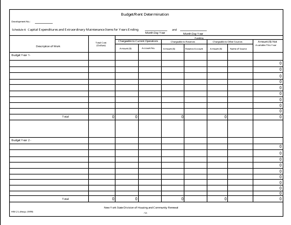 Form HM-2 Budget / Rent Determination - New York, Page 13