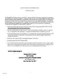 Form HM-2 Budget/Rent Determination - New York, Page 2