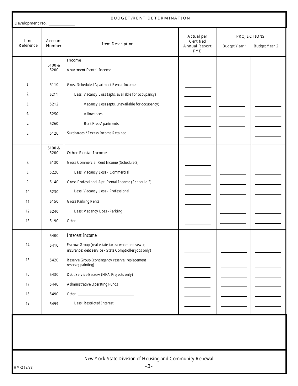 Form HM-2 Budget / Rent Determination - New York, Page 4