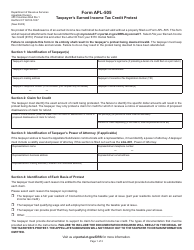 Document preview: Form APL-505 Taxpayer's Earned Income Tax Credit Protest - Connecticut