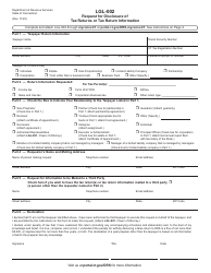 Form LGL-002 Request for Disclosure of Tax Returns or Tax Return Information - Connecticut
