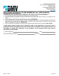 Form DMV-247 24/7 Application for Restricted License - Nevada, Page 5