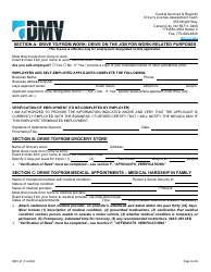 Form DMV-21 Application for Restricted License - Nevada, Page 3