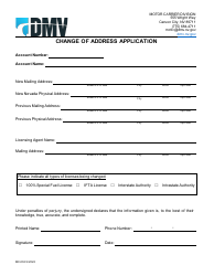 Document preview: Form MC-032 Change of Address Application - Nevada