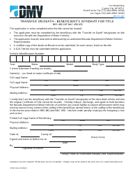 Document preview: Form VP241 Transfer on Death - Beneficiary's Affidavit for Title - Nevada