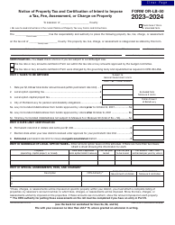 Document preview: Form OR-LB-50 (150-504-050) Notice of Property Tax and Certification of Intent to Impose a Tax, Fee, Assessment, or Charge on Property - Oregon