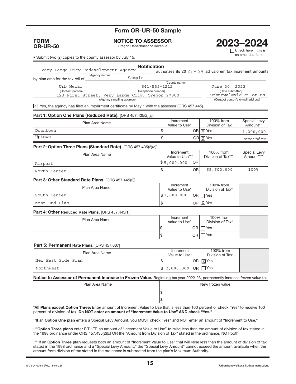 Instructions for Form OR-UR-NBC, 150-504-079, OR-UR-1, 150-504-077, OR-UR-RES, 150-504-081, OR-UR-50, 150-504-078, OR-UR-SBH, 150-504-080 - Oregon, Page 15