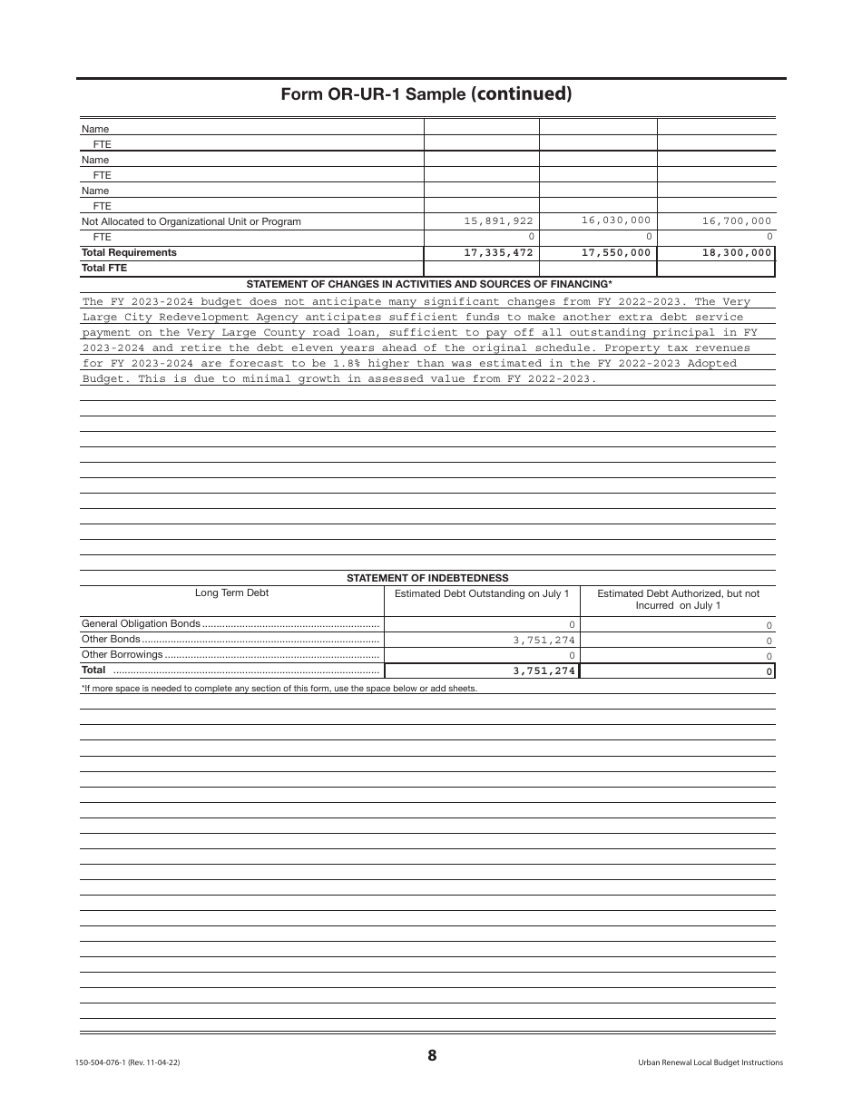 Instructions for Form OR-UR-NBC, 150-504-079, OR-UR-1, 150-504-077, OR-UR-RES, 150-504-081, OR-UR-50, 150-504-078, OR-UR-SBH, 150-504-080 - Oregon, Page 8
