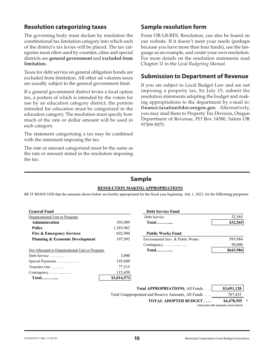 Instructions for Form OR-LB-NBC, 150-504-063, OR-LB-1, 150-504-064, OR-LB-RES, 150-504-065, OR-LB-50, 150-504-050, OR-LB-SBH, 150-504-067 - Oregon, Page 10