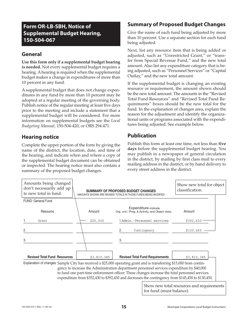 Instructions for Form OR-LB-NBC, 150-504-063, OR-LB-1, 150-504-064, OR-LB-RES, 150-504-065, OR-LB-50, 150-504-050, OR-LB-SBH, 150-504-067 - Oregon, Page 15