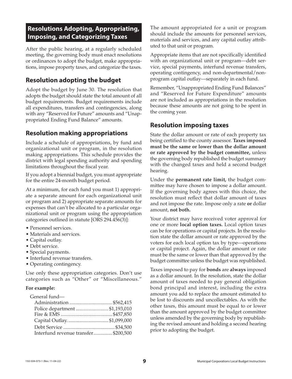 Instructions for Form OR-LB-NBC, 150-504-063, OR-LB-1, 150-504-064, OR-LB-RES, 150-504-065, OR-LB-50, 150-504-050, OR-LB-SBH, 150-504-067 - Oregon, Page 9