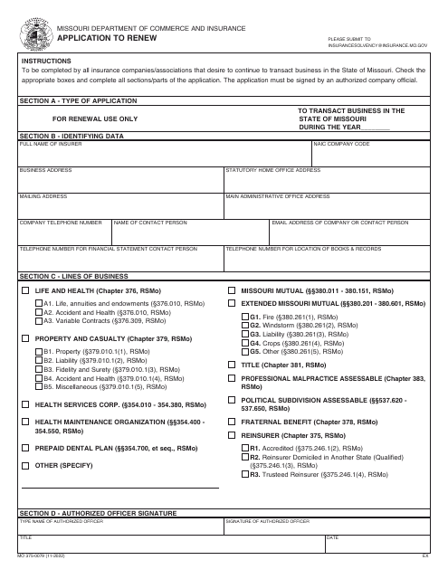 Form MO375-0079  Printable Pdf