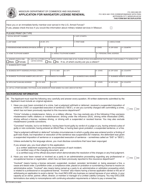 Form MO375-0976  Printable Pdf