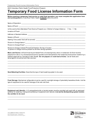Temporary Food License Information Form - Columbus Public Health Food Protection Program - City of Columbus, Ohio, Page 4