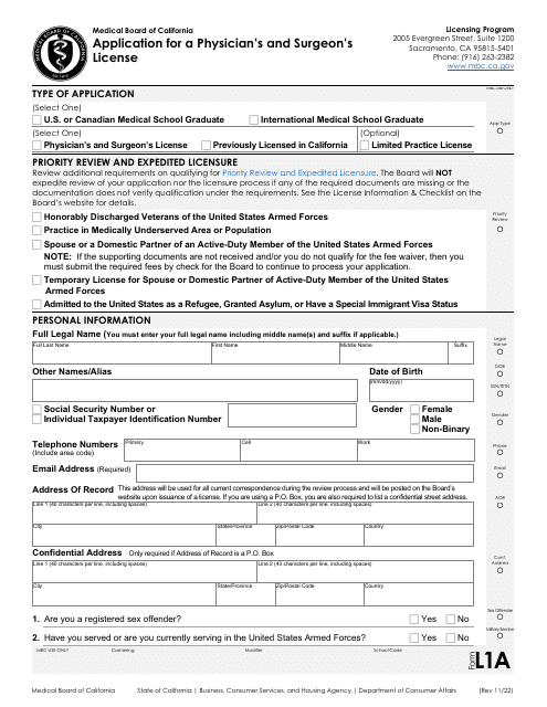 Form L1  Printable Pdf