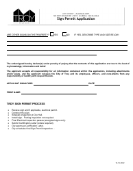 Sign Permit Application - City of Troy, Michigan, Page 2